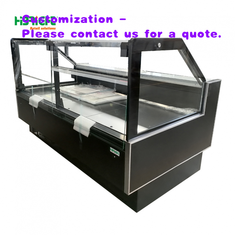 Commercial Chest Freezer - custom.Plug in Supermarket Curved Glass Cover